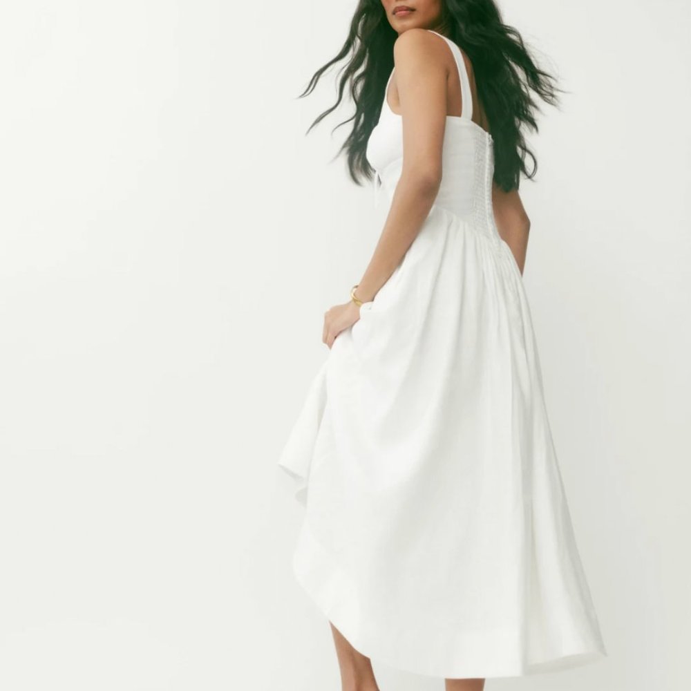 Reformation Balia Linen Dress Size 2 White